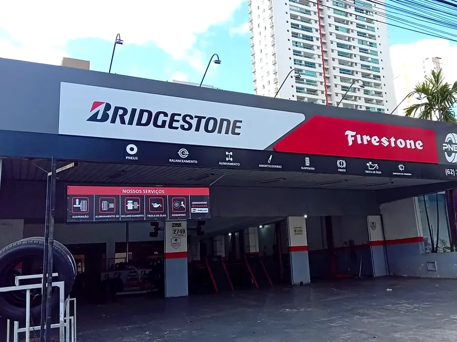Fachada da loja PneuJah Bridgestone Av. Mutirão, Setor Marista, Goiânia